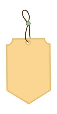 Blank gift box tags or sale shopping labels with rope. Empty organic style stickers. Flat design isolated vector. Vintage tag, blank price tag.