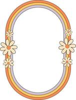 Flowers on Ellipse Frame Element vector