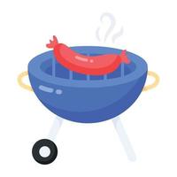 Trendy Grilling Sausage vector