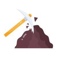 Trendy  Mountain Mining vector