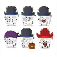 Cartoon character of air conditioner outdoor with various pirates emoticons vector