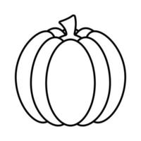 Pumpkin Line Drawing Icon Vegetable Vector Illustration