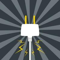 Charged electrical plug comic graphic background graphic vector