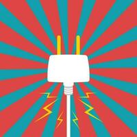 Charged electrical plug comic graphic background graphic vector