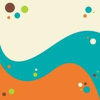 Abstract wavy lines and spots square background vector illustration graphic