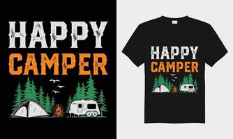 contento camper, cámping vector tipografía camiseta diseño