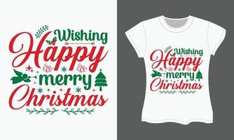 Christmas SVG T-shirt Design, Wishing happy merry christmas vector