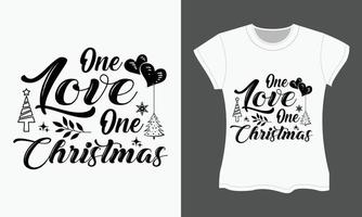 Navidad tipografía camiseta diseño, uno amor uno Navidad vector