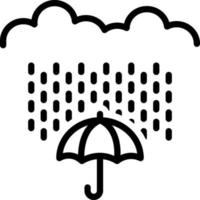 icono de línea de lluvia vector