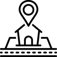 line icon for address vector