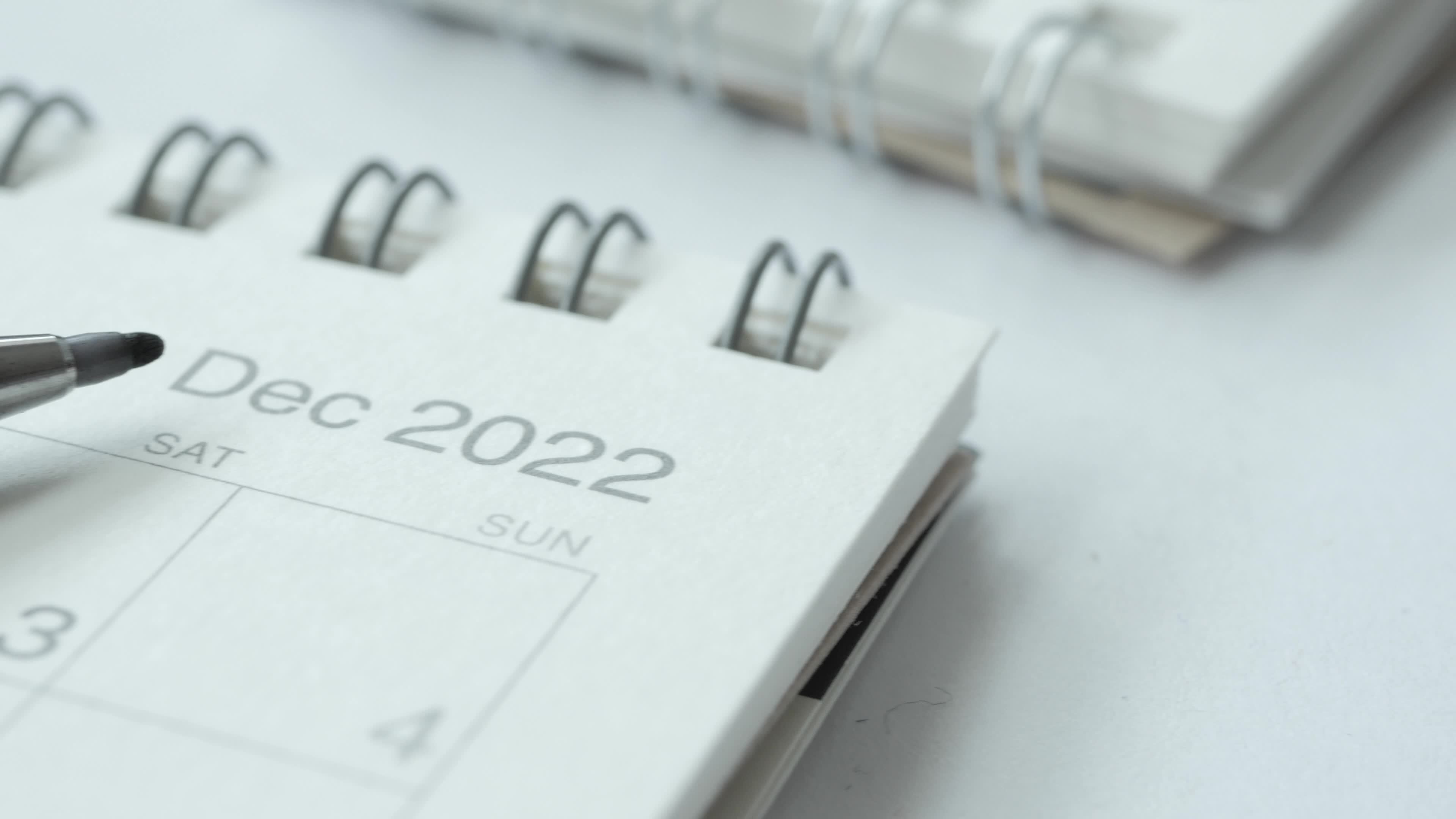 turning calendar page with December and January month 22821074 Stock