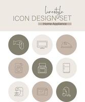 Linestyle Icon Design Set Home Appliance vector