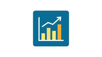 Business Graph on white background, animated icon. video