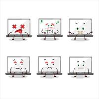 Laptop cartoon character in with nope expression vector