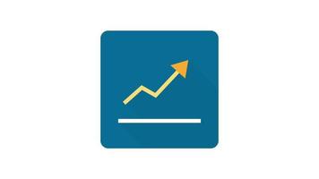 Geschäft Graph auf Weiß Hintergrund, animiert Symbol. video