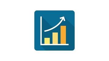 Geschäft Graph auf Weiß Hintergrund, animiert Symbol. video