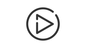 Play Button on white background, animated icon. video