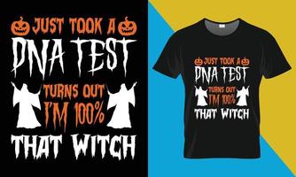 Halloween t-shirt design, Just took a DNA test vector