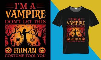 Víspera de Todos los Santos camiseta diseño, soy un vampiro vector