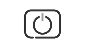 Power Button on white background, animated icon. video