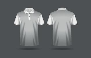 3d realista blanco polo camisa Bosquejo modelo vector