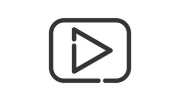 Play Button on white background, animated icon. video