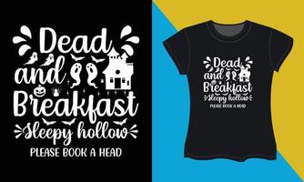 Víspera de Todos los Santos svg camiseta diseño, muerto y desayuno vector