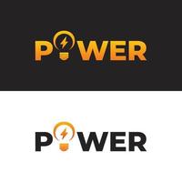 energía logo y poder texto logo vector modelo.