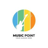 Music point logo design vector template.