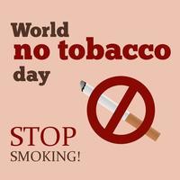 World no Tobacco Day poster, stop addiction, smoking quitting. Cigarettes awareness banner with healthy and diseased lungs vector background. Harmful habit.