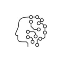 Machine Learning Robot Head vector ML concept outline icon