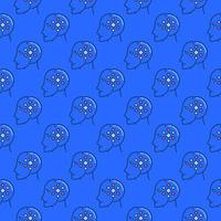 ML and AI Head vector Machine Learning colored seamless pattern