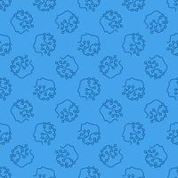 Machine Learning Robot Head vector ML blue line seamless pattern