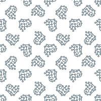 Neural Network Brain vector AI concept line seamless pattern