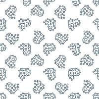 Neural Network Brain vector AI concept line seamless pattern