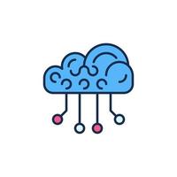 Neural Network Cloud Technology vector concept colored icon