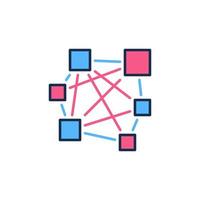 Neural Network Deep Learning vector concept colored icon