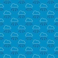 Neural Network Data Cloud Platform vector outline blue seamless pattern