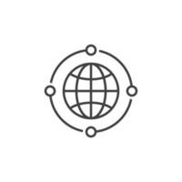 Neural Network Earth Globe vector concept line icon