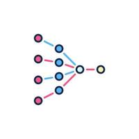 Neural Network Machine Learning vector Technology concept colored icon