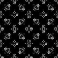 Neural Network Face Generation vector line dark seamless pattern