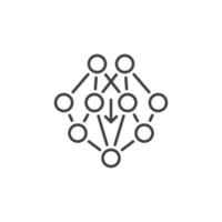 Neural Network vector concept minimal line icon or symbol