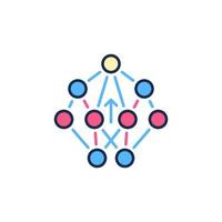 Neural Networks vector concept minimal colored icon or symbol