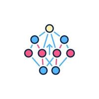 Neural Networks vector concept minimal colored icon or symbol