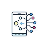 Phone with Neural Network Technology vector concept colored icon