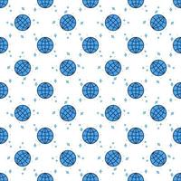 Outerspace with Globe vector colored seamless pattern