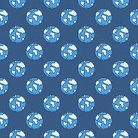 Planet Earth vector concept blue seamless pattern