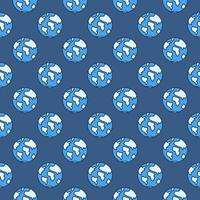 Planet Earth vector concept blue seamless pattern