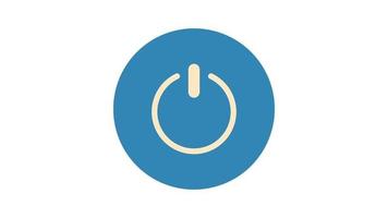 Power Button on white background, animated icon. video