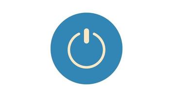 Power Button on white background, animated icon. video